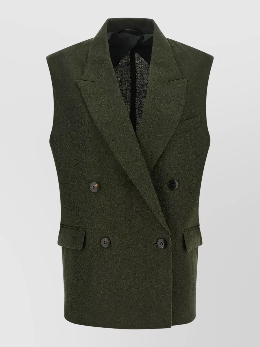 S Max Mara linen double-breasted vest