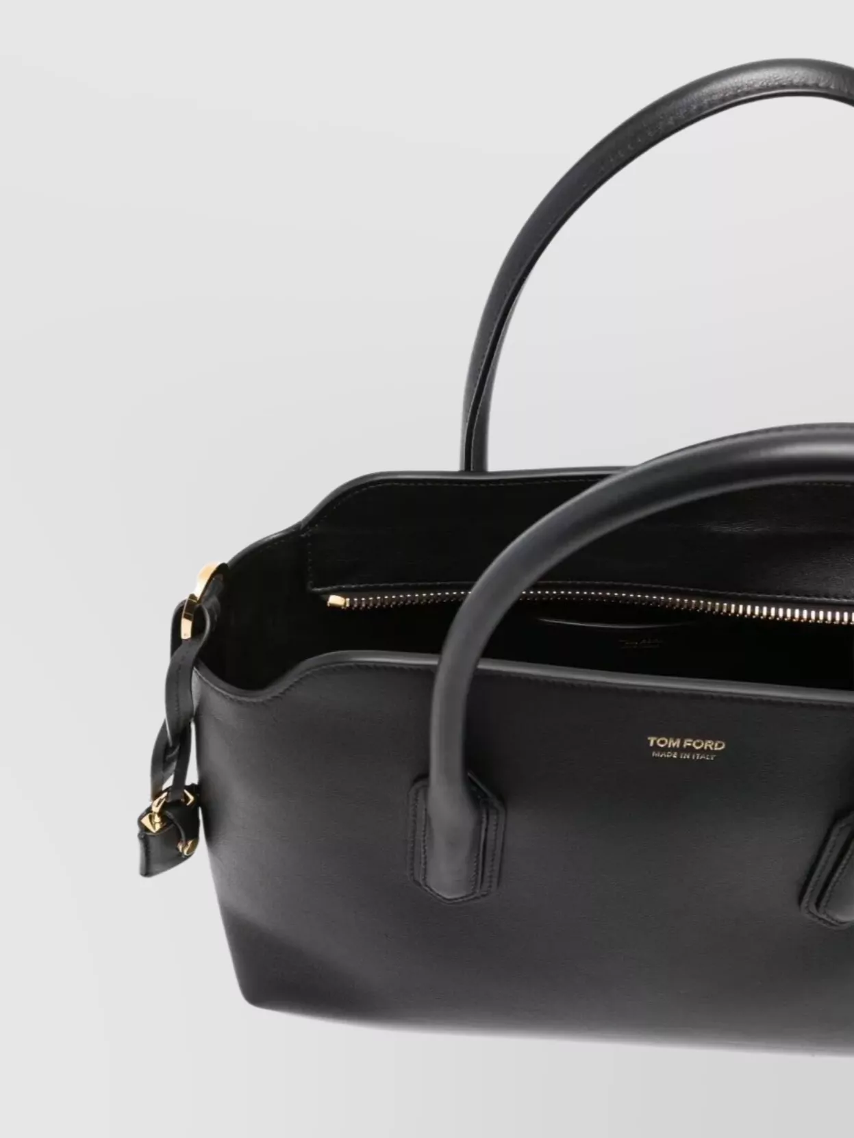 Tom Ford Medium Top Handle In Natural Grain Leather