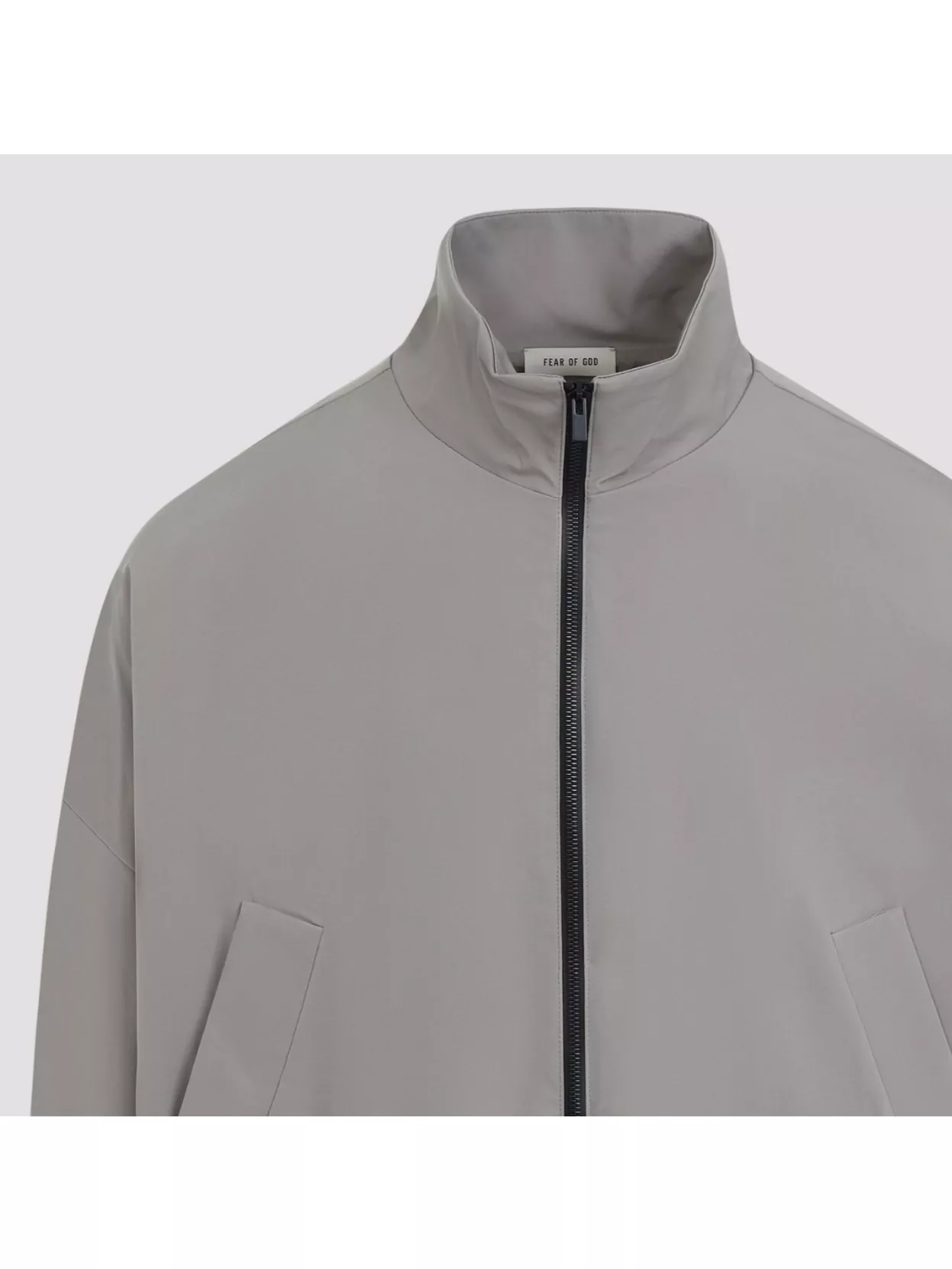 Fear Of God High Neck Track Jacket With Balloon Sleeves In Brown