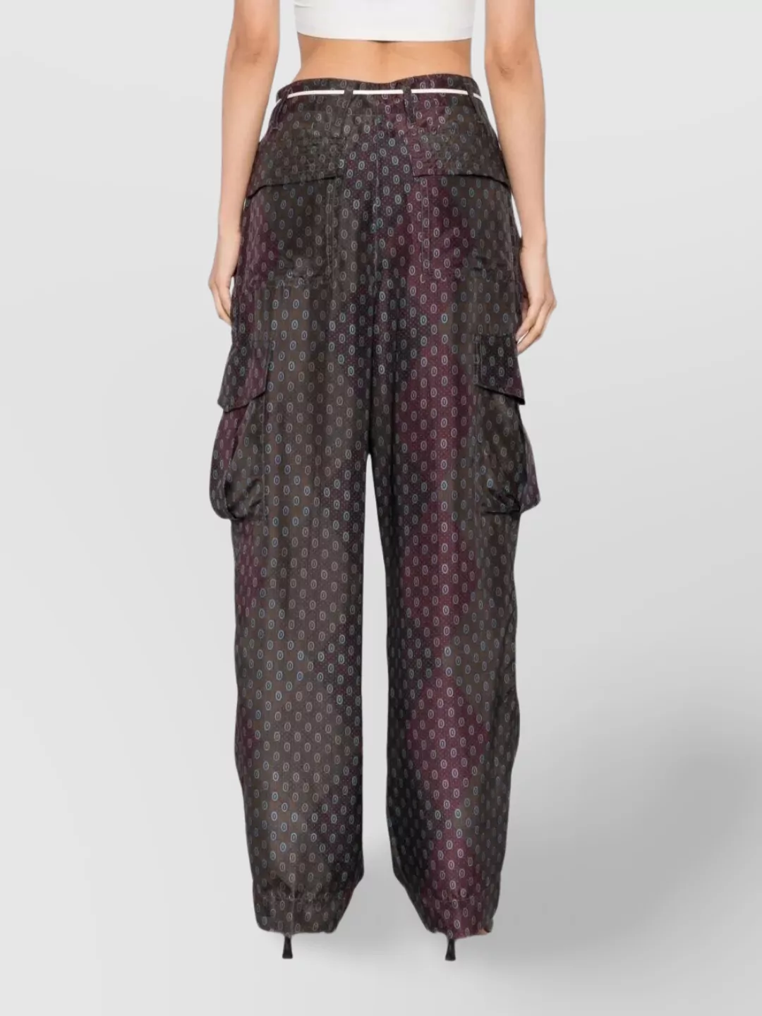 Dries Van Noten Cargo Trousers Drawstring Waist In Multi