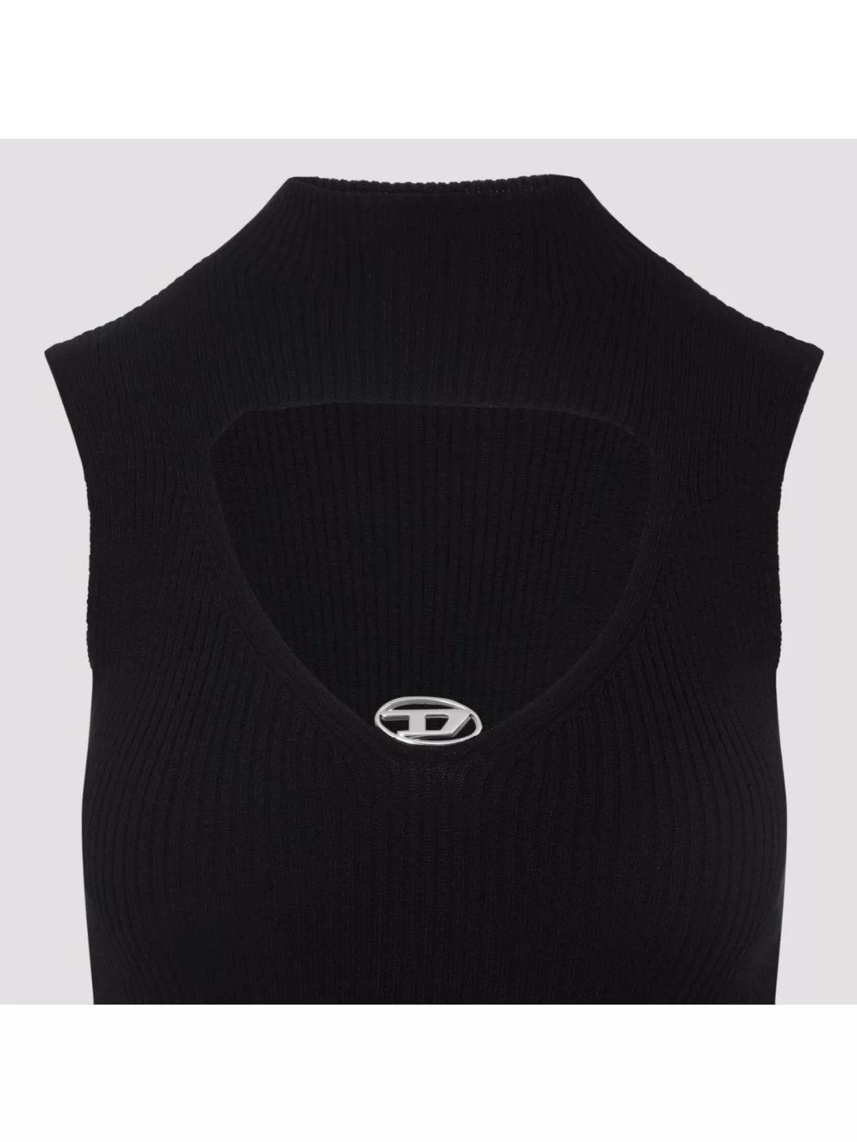 Diesel Womens 9xx M-olini Short Sleeveless Wool Knitted Mini Dress In Black
