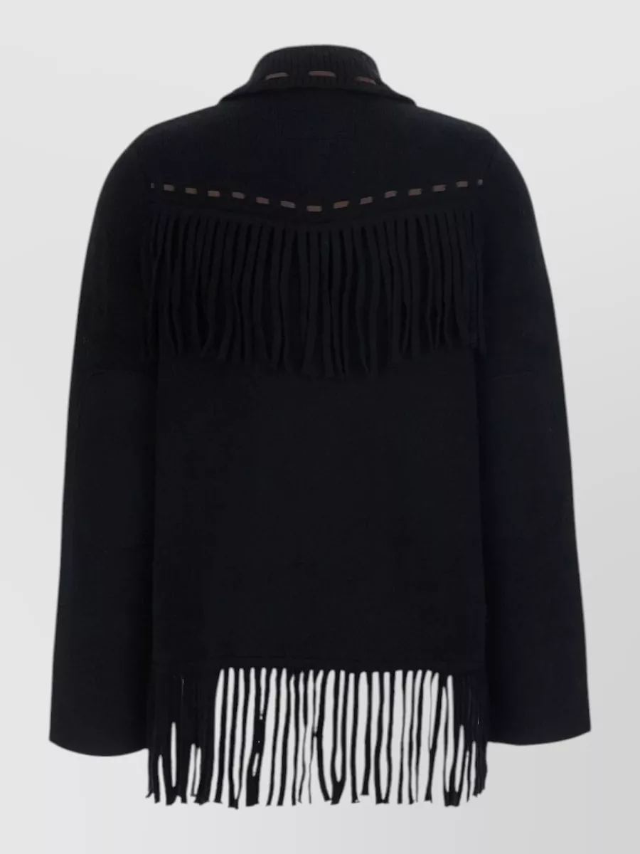Guest In Residence Wool Cashmere Fringed Single Breasted Jacket