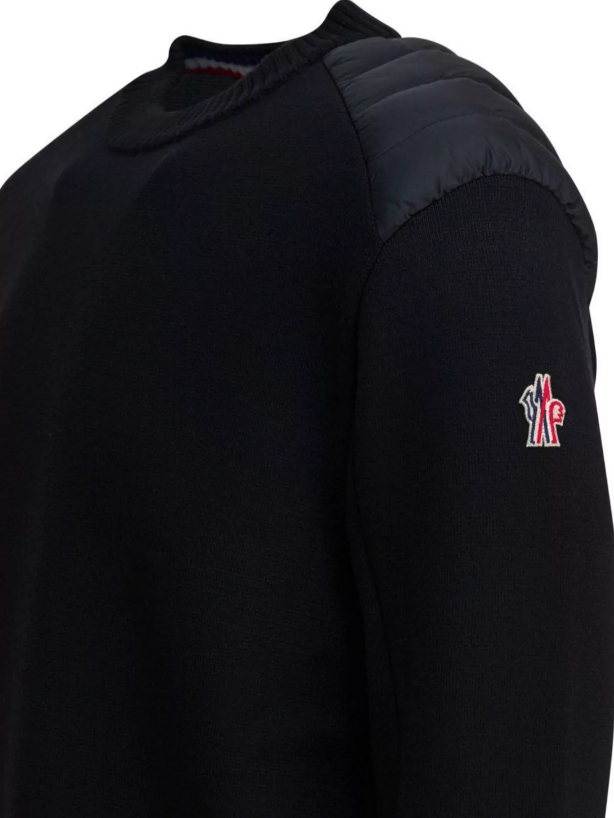 Moncler Grenoble Textured Knitwear With Quilted Shoulder Panels