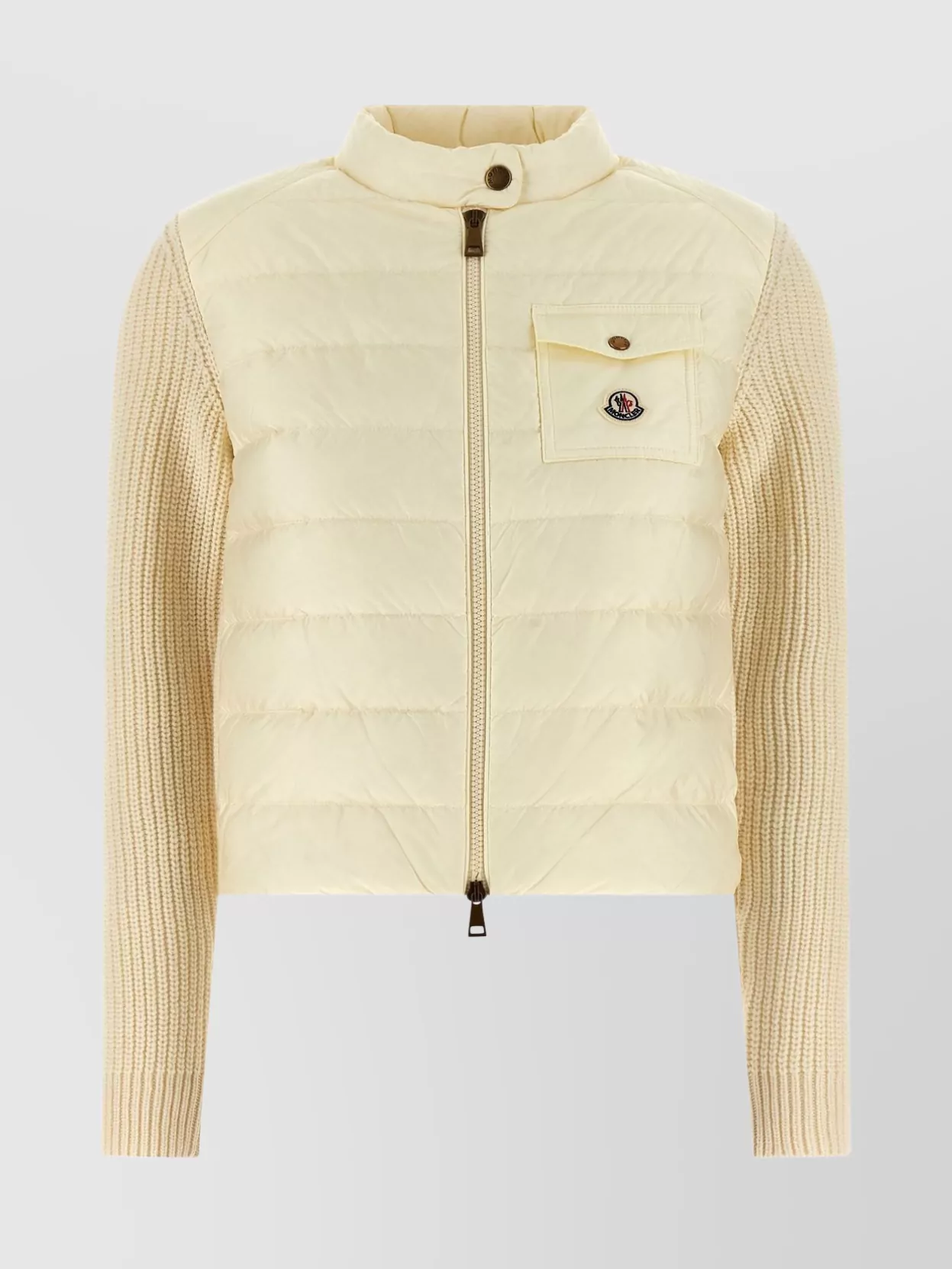 Moncler Padded Cardigan Sweaters And Cardigans White In Neutral