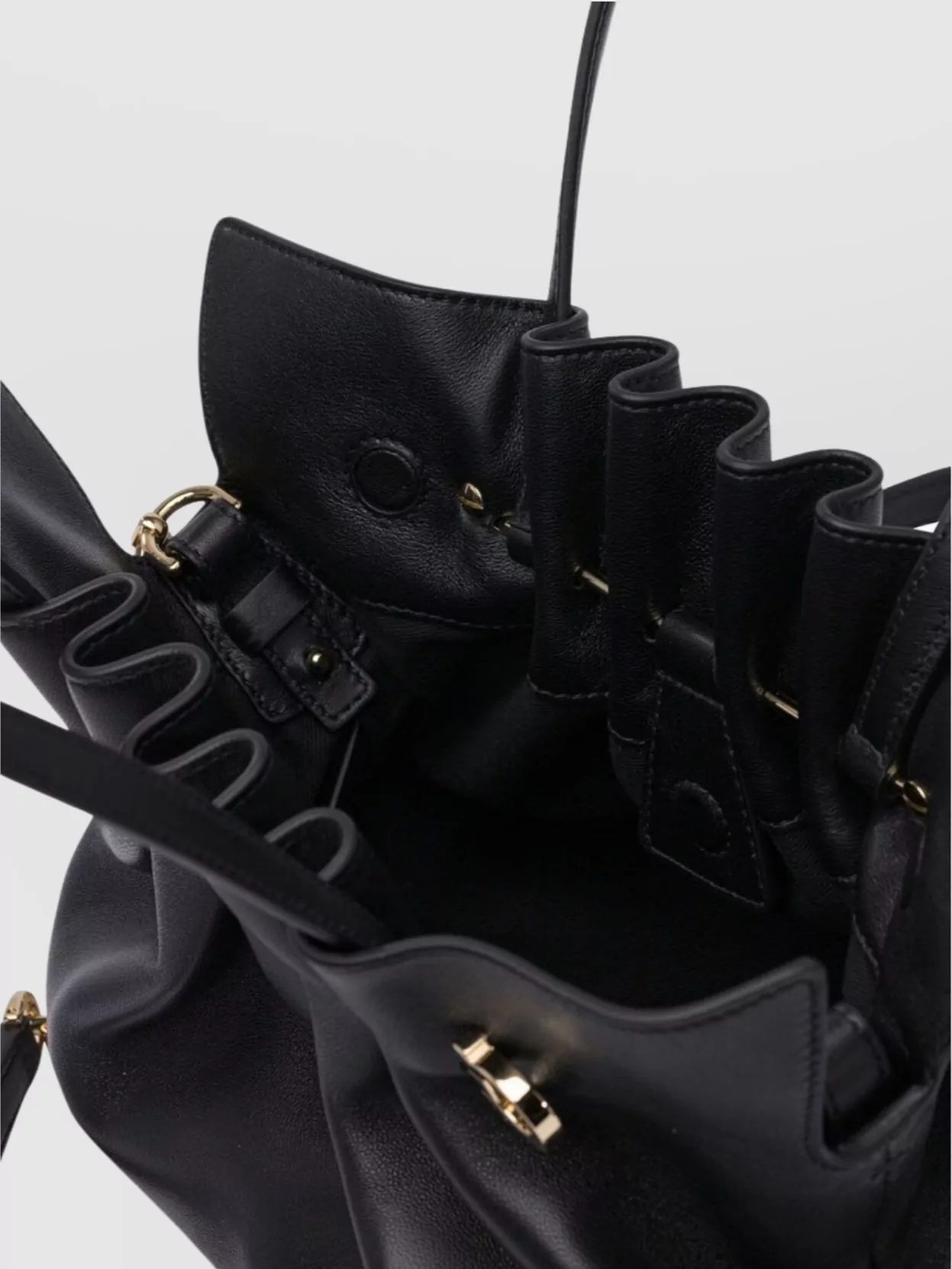 Ferragamo Ruched Chain Strap Shoulder Bags