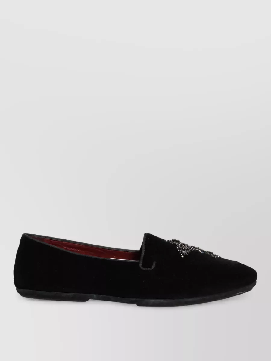 Dolce&Gabbana Leather Embellished Slippers