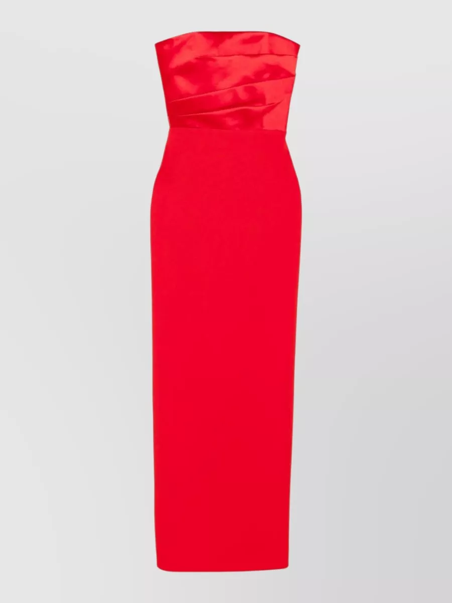 Solace London Sleeveless Straight Neck Pleated Maxi Dress