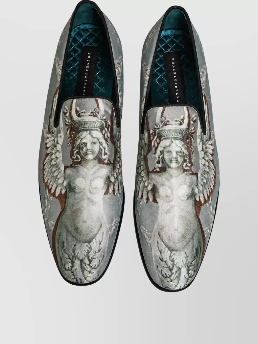 Dolce&Gabbana Leather Baroque Slippers