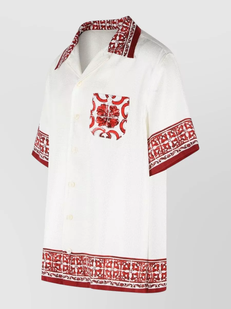 Dolce&Gabbana Silk Printed Short-Sleeve Shirt