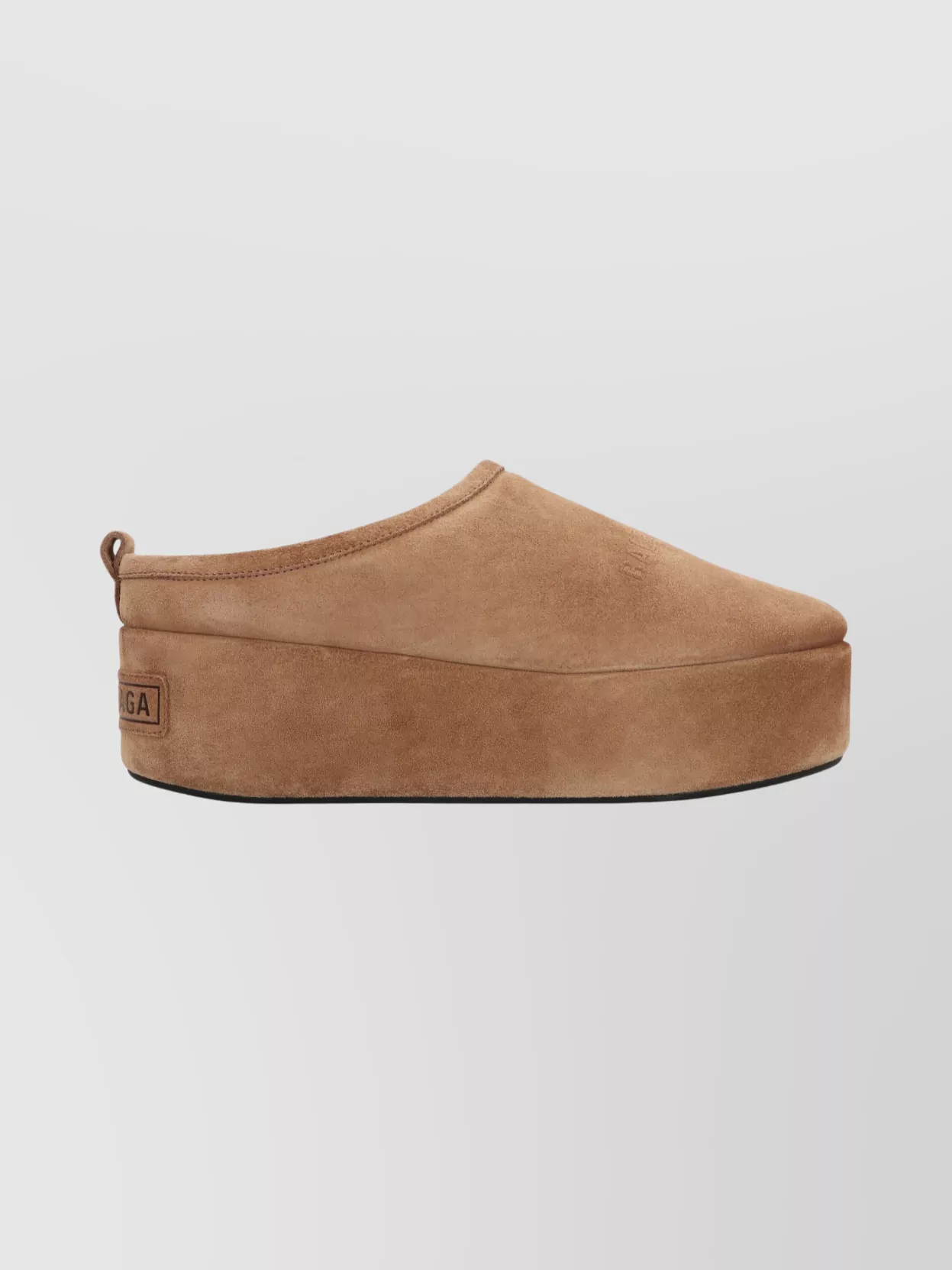 Balenciaga Suede Mules Featuring Platform Sole In Brown
