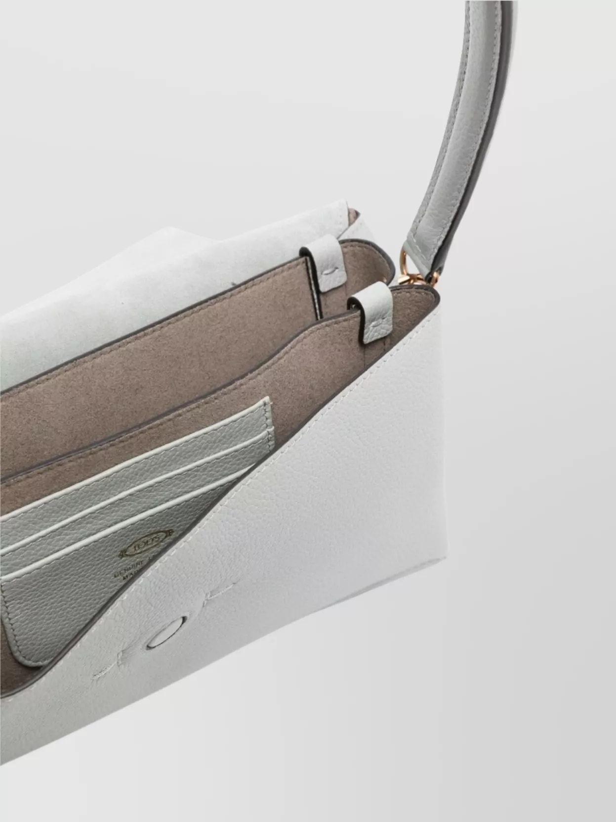 Tod's Mini Flap Bag Leather Strap In Grey