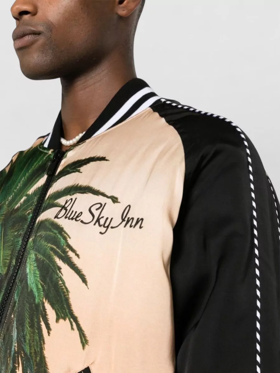 Blue Sky Inn Padded Graphic-Print Varsity Bomber Jacket