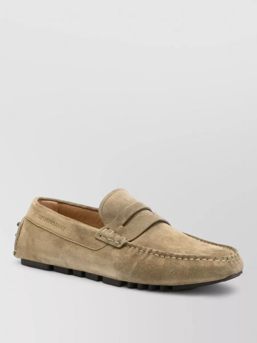 Emporio Armani Leather Driving Loafers