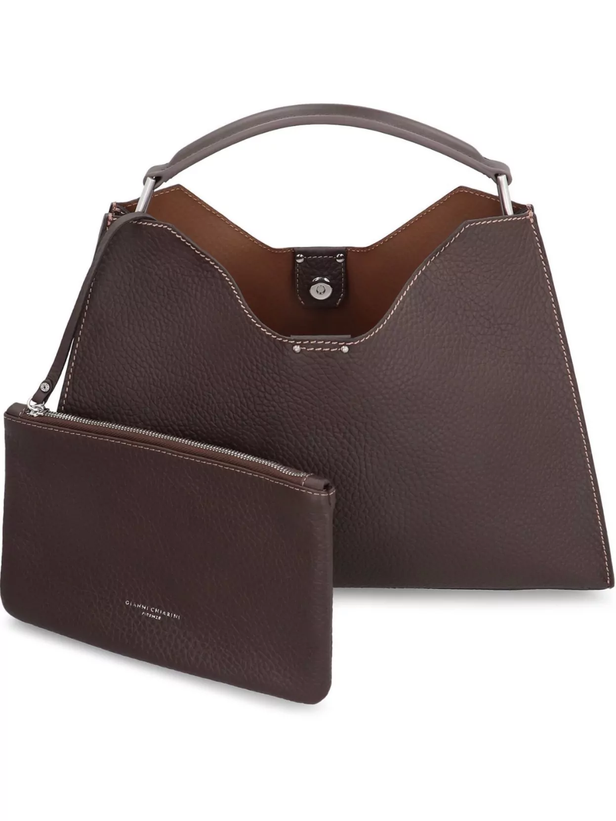 Gianni Chiarini Leather Shoulder Bag Removable Strap