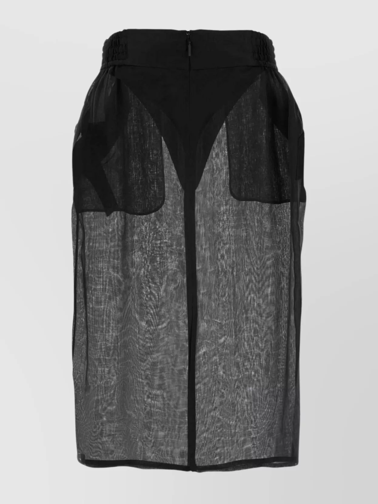 Shop Saint Laurent Layered Silk Skirt With Sheer Overlay In Black