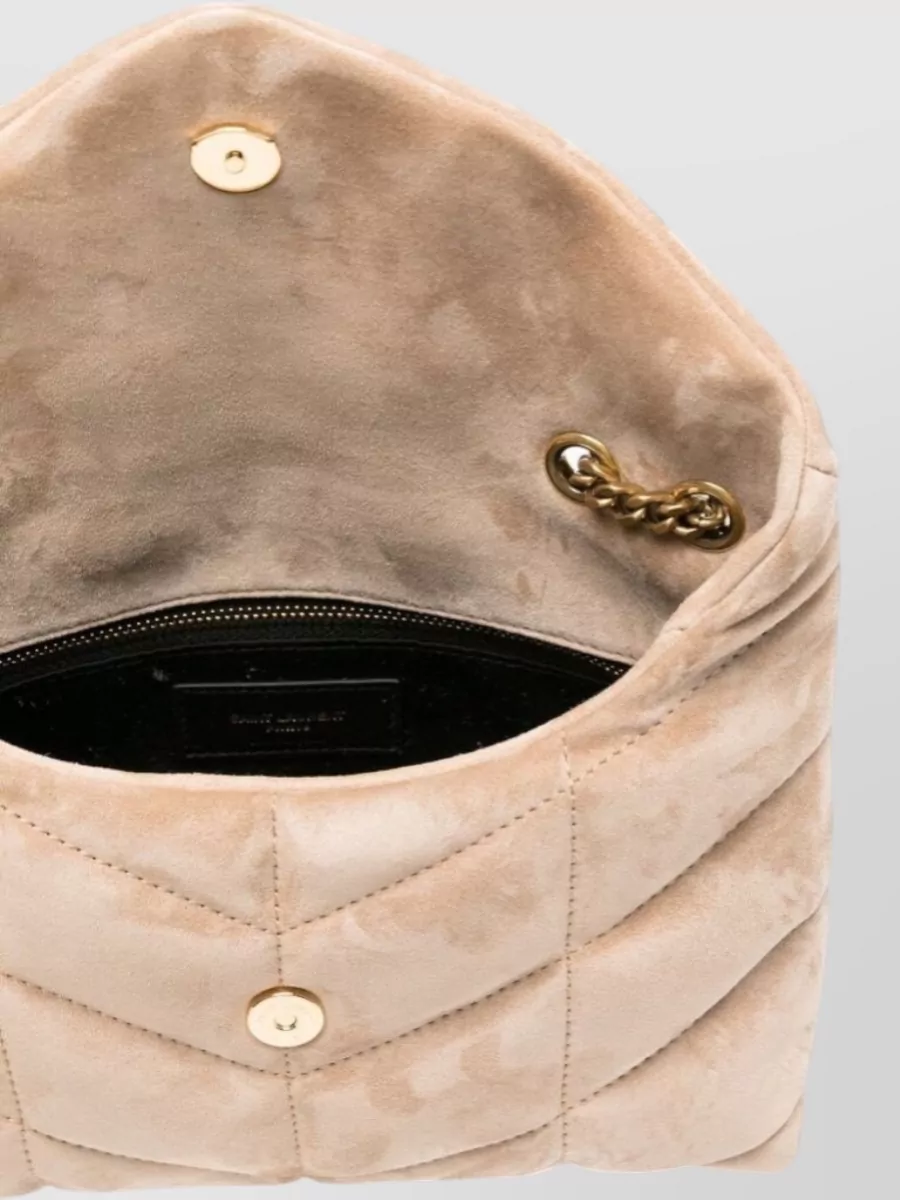 Saint Laurent Toy Suede Mini Puffer Shoulder Bag