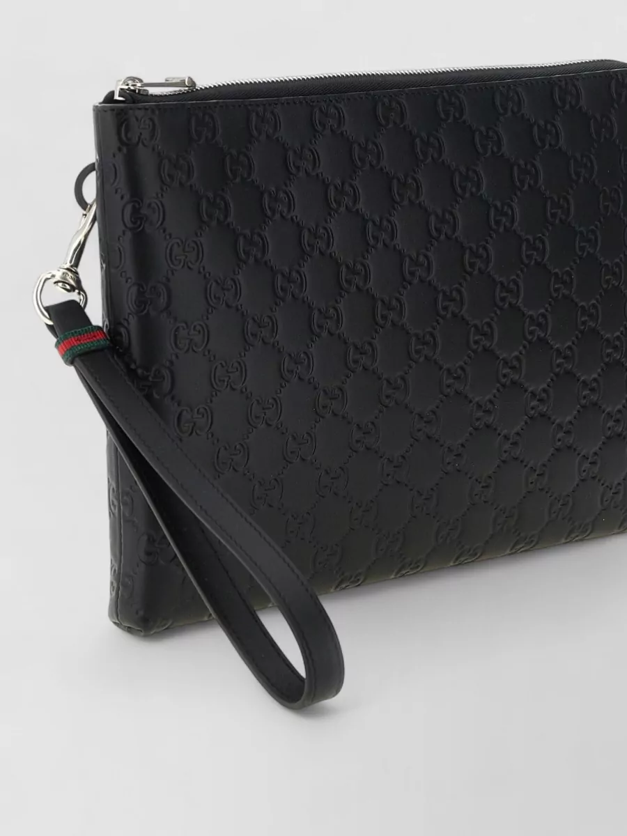 Gucci Gg Emblem Wrist Strap Clutch Bag