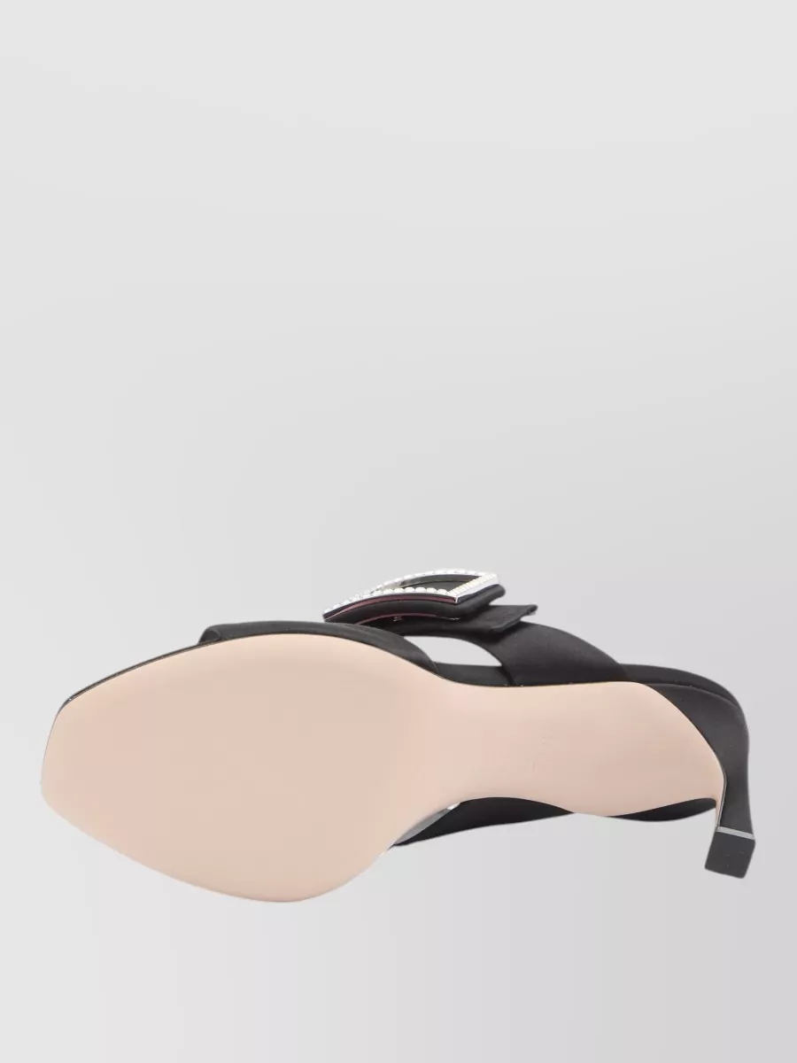 Roger Vivier Satin Mules Trompette Heel Buckle