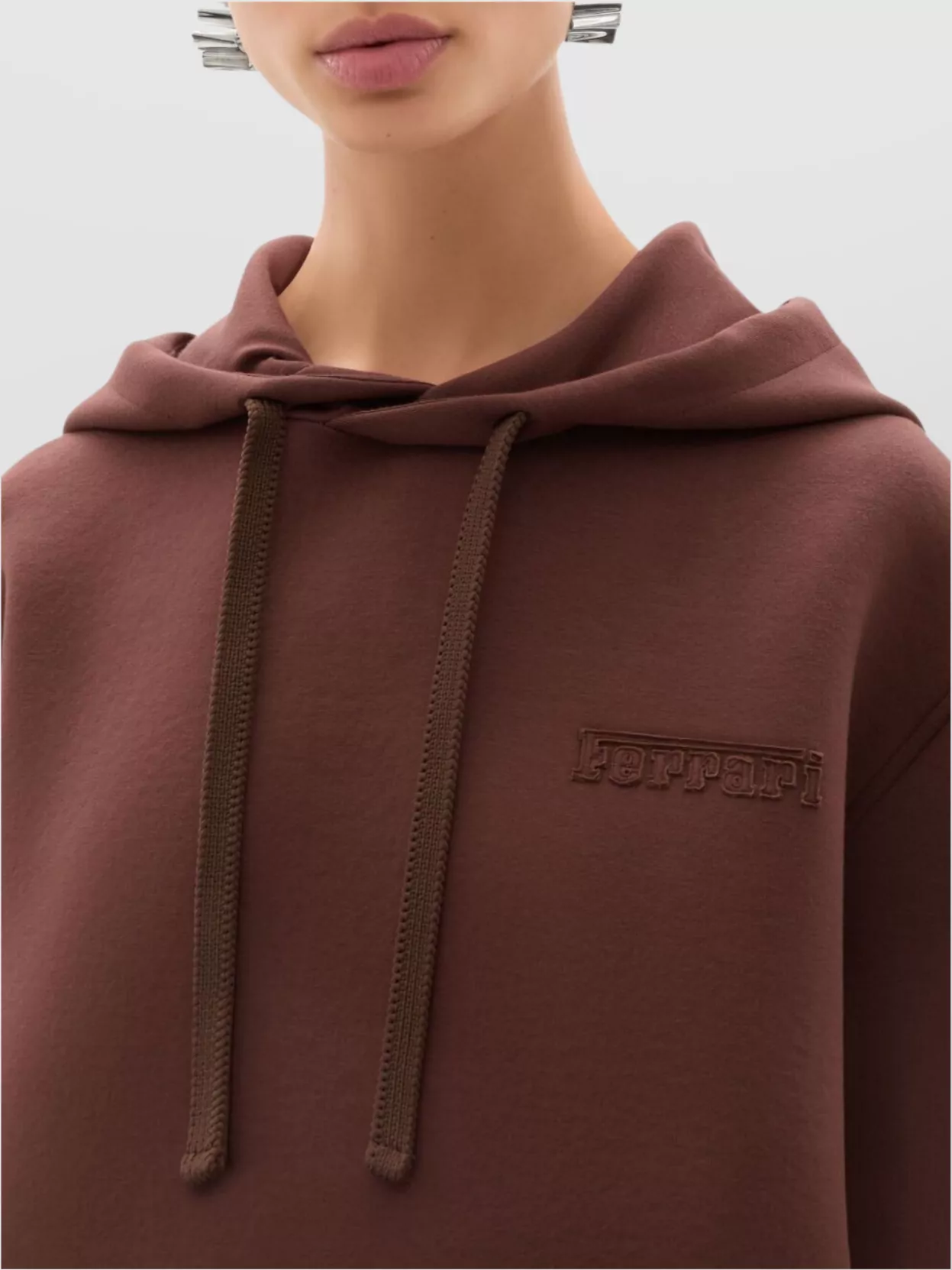 Ferrari Hooded Sweatshirt Featuring Front Pouch Pocket