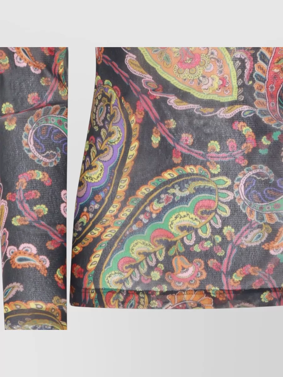 Etro Long Sleeve Slim Fit Paisley Top