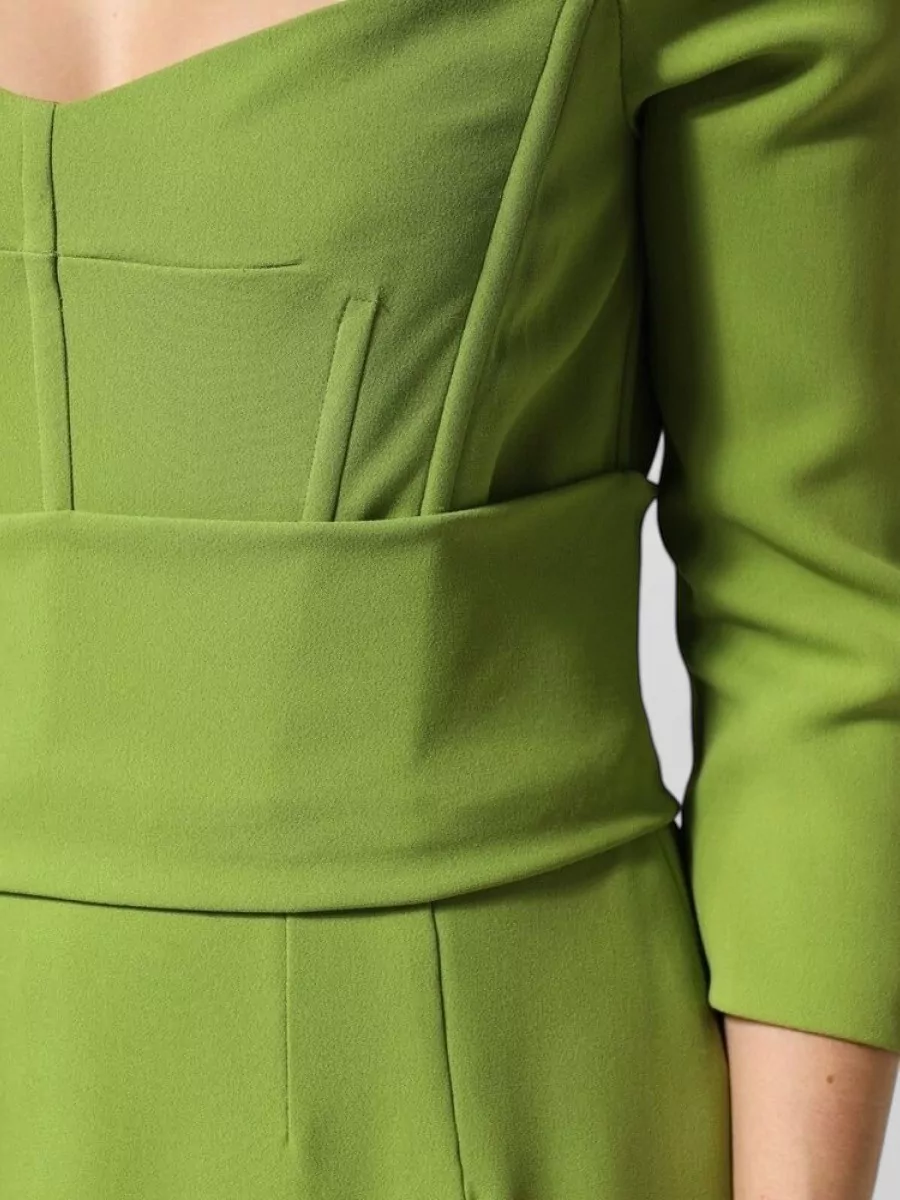 Dolce&Gabbana Silk Sweetheart Neckline Midi Dress