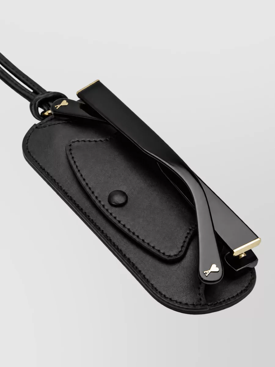 Ami Paris Calf Leather Glasses Case
