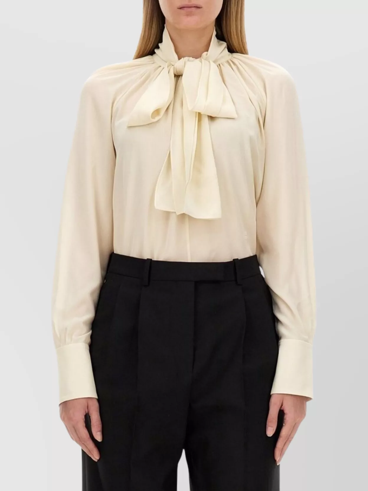 Givenchy Silk Shirt Lavalliére Collar