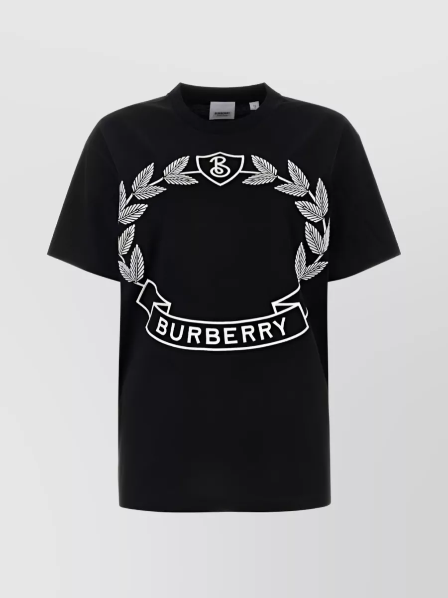 Shop Burberry Oak Leaf Logo T-shirt In Black