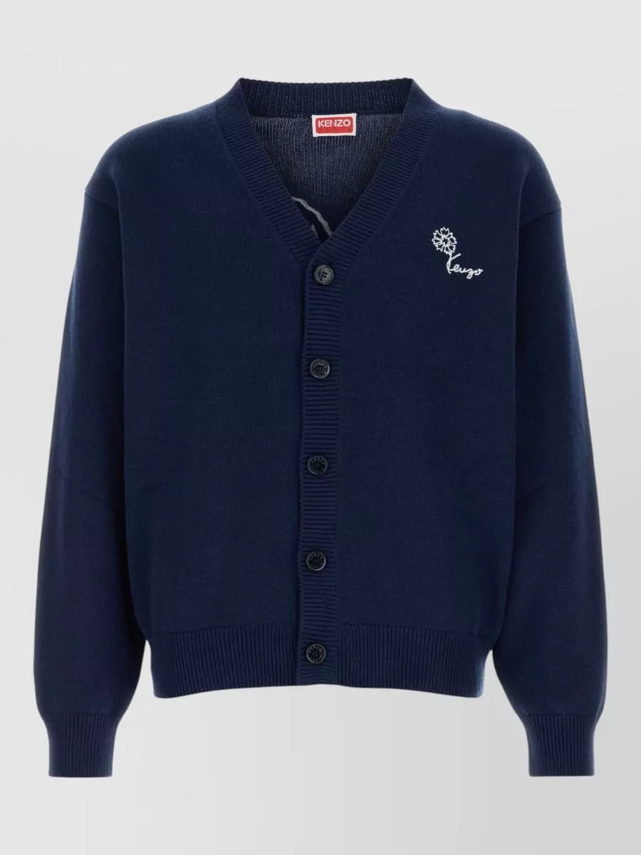 Kenzo ribbed v-neck wool-blend cardigan