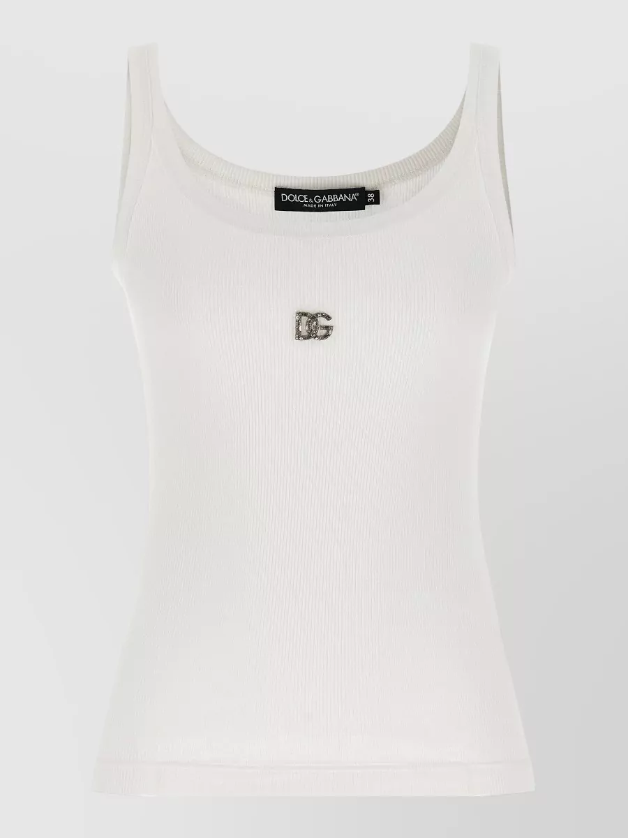 Dolce&Gabbana Cotton Ribbed Sleeveless Tank Top