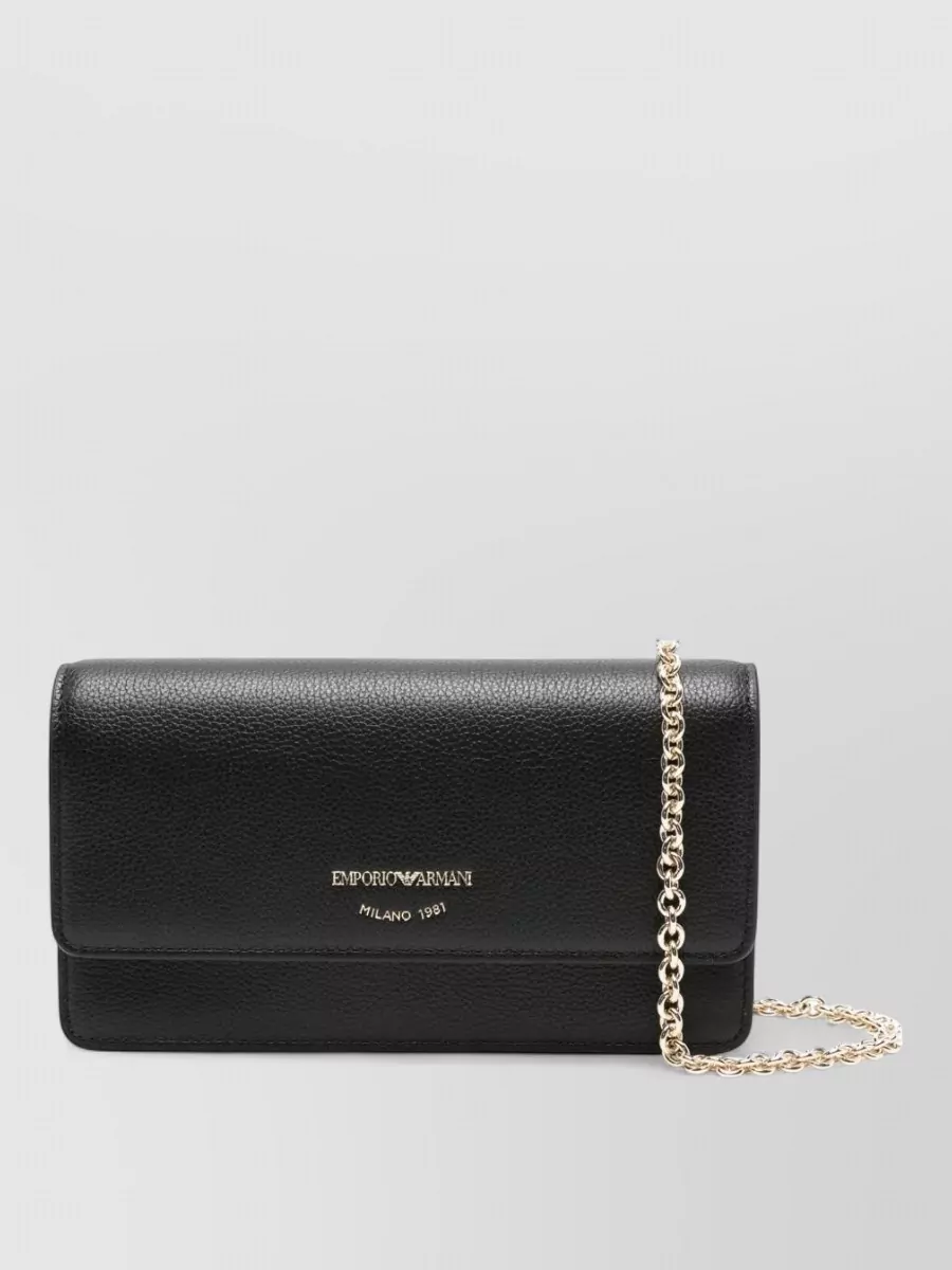 Emporio Armani leather wallet on chain