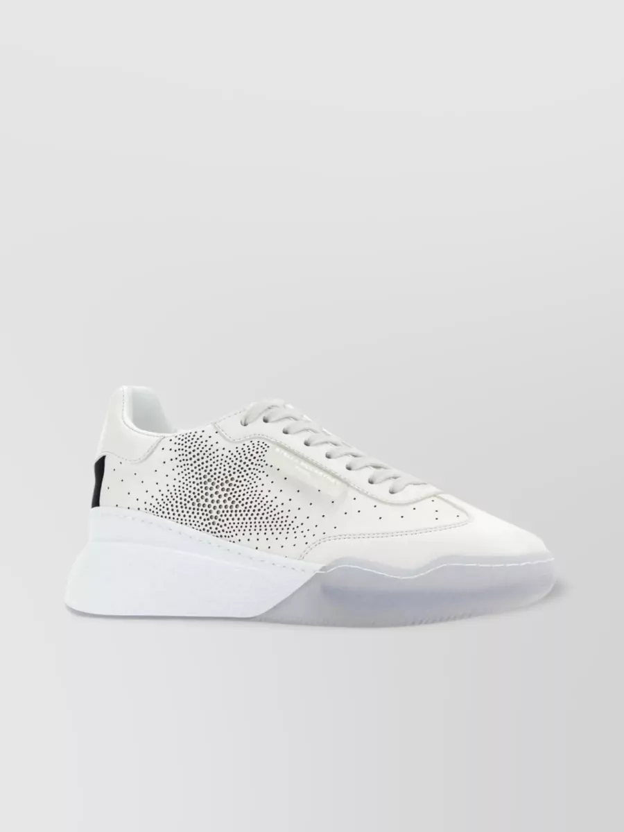 Shop Stella Mccartney Loop Sneakers With Moulded Sole And Contrasting Insert In White