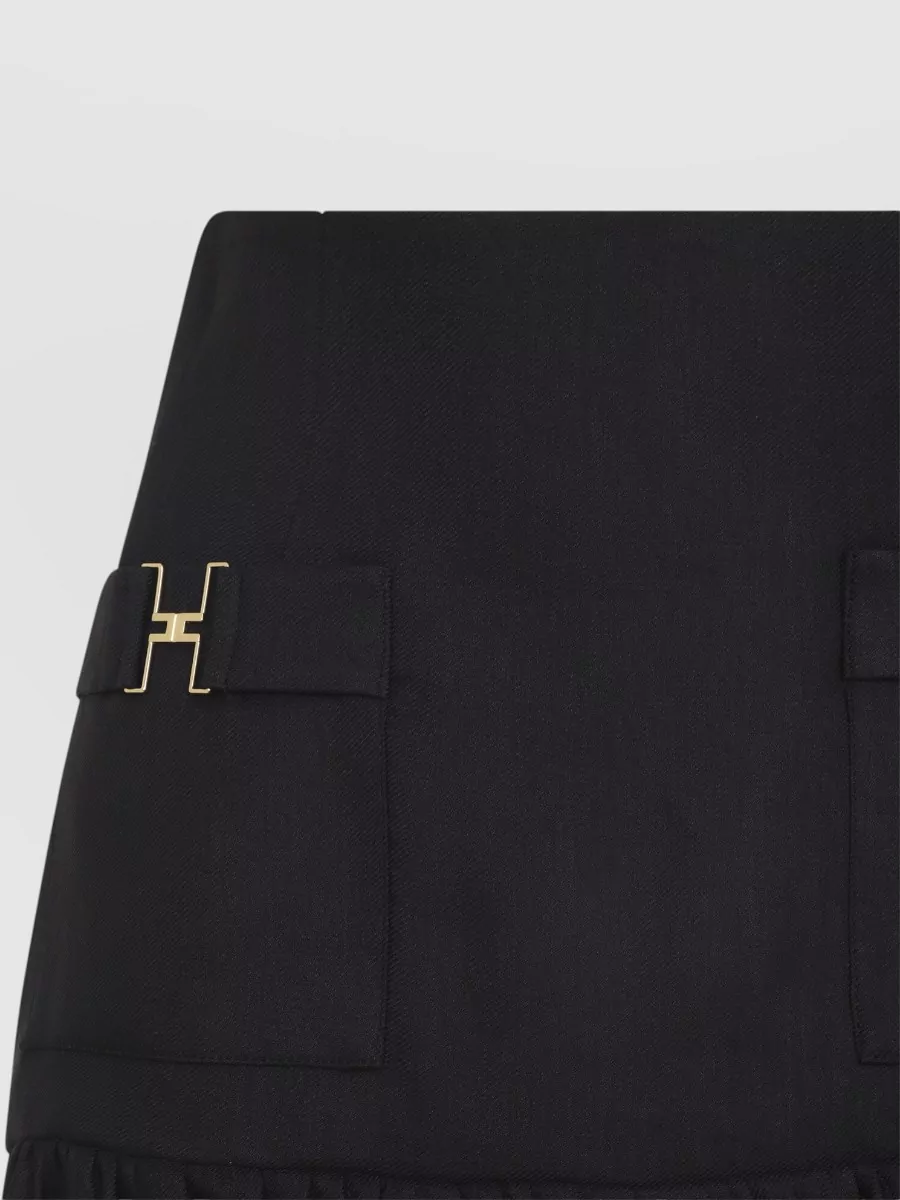 Elisabetta Franchi Linen High-Rise Mini Skirt