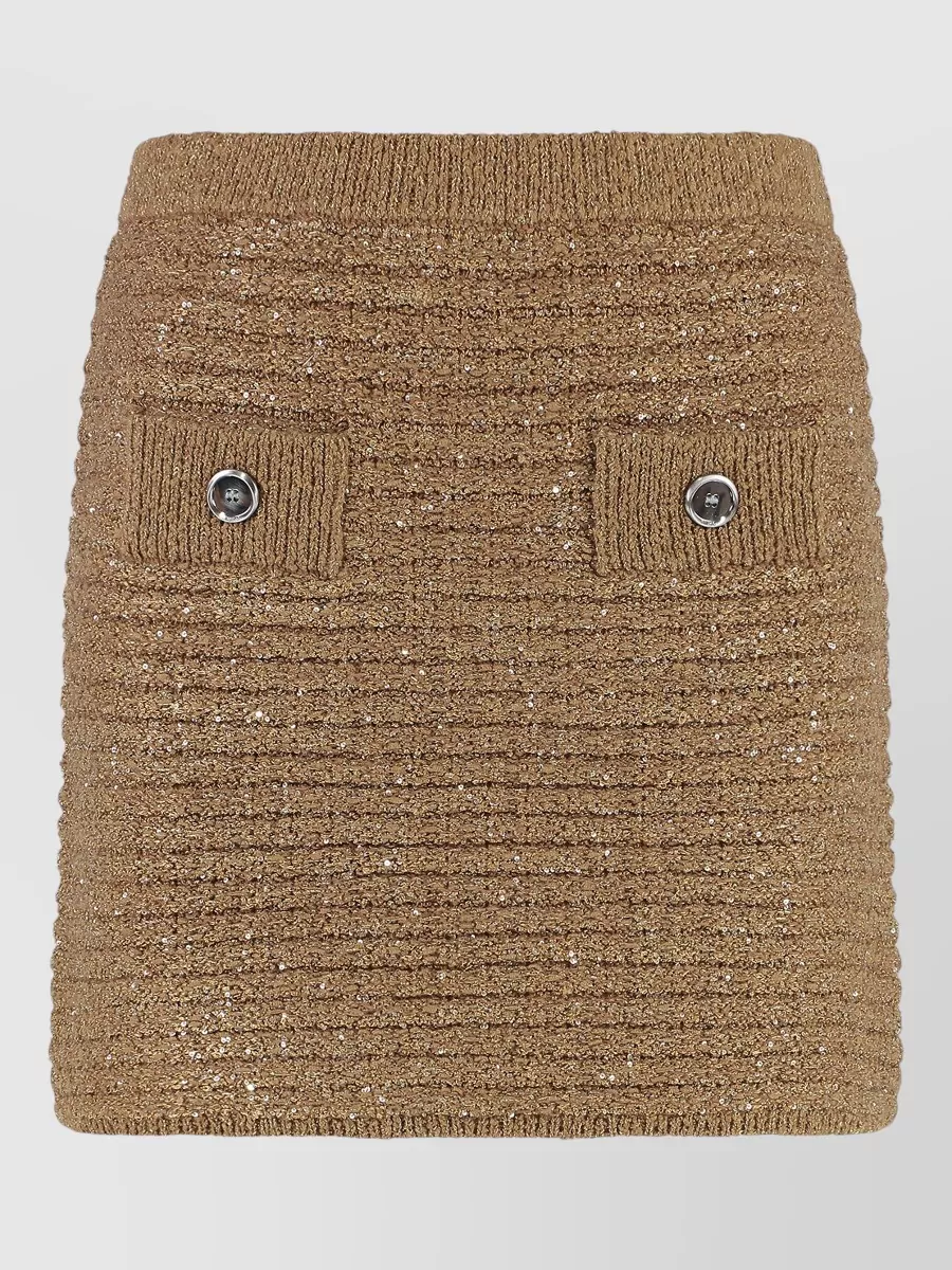 Pinko sequin embellished knitted mini skirt