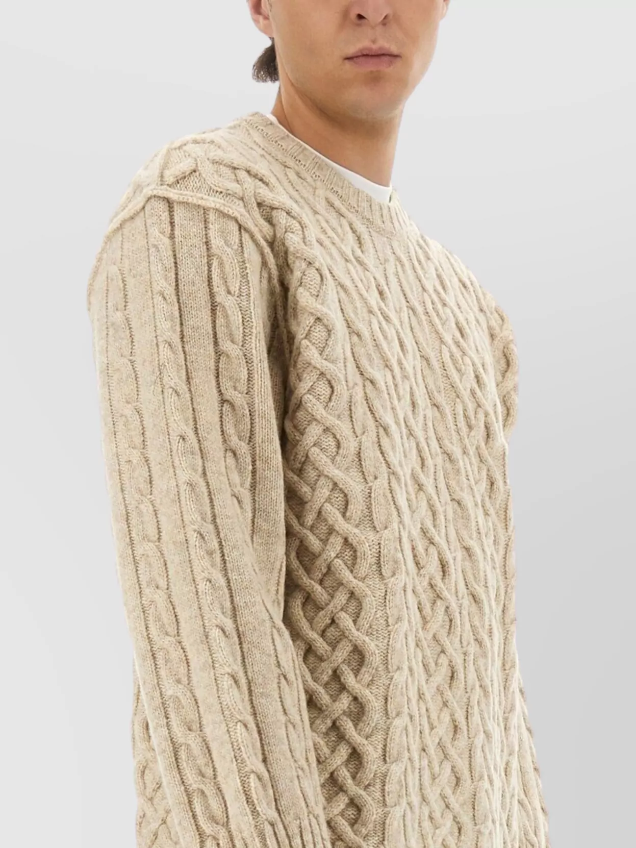 Moschino Crew Neck Cable Knit Sweater
