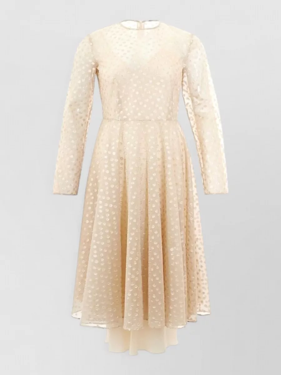 Lardini polka-dot long-sleeve midi dress
