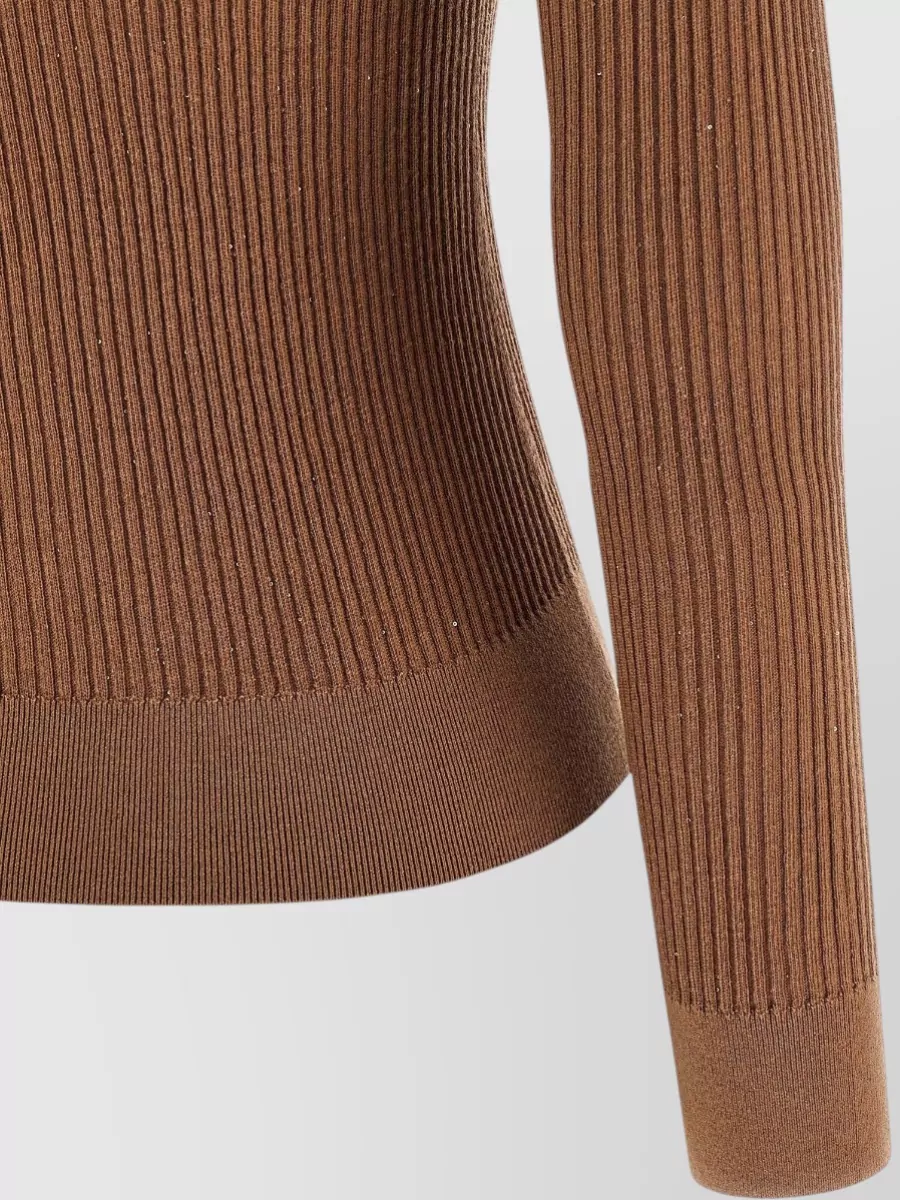 S Max Mara Silk Wool Ribbed Sweater