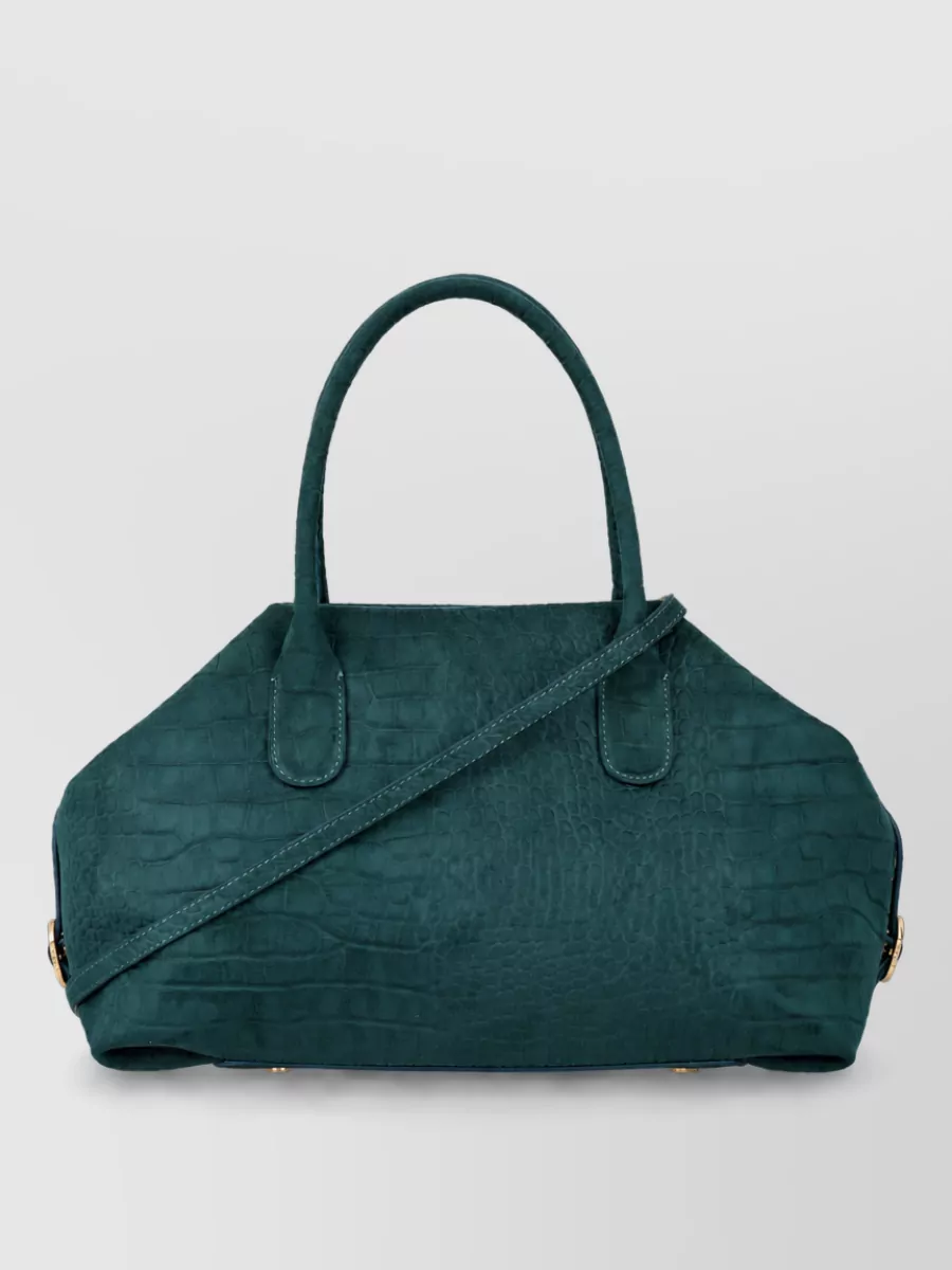Themoiré medium embossed shoulder bag
