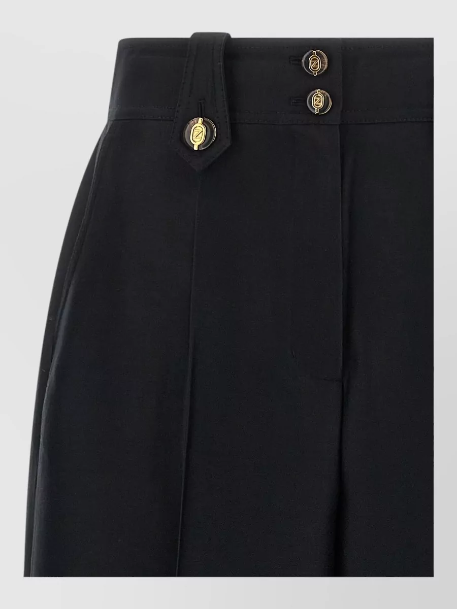 Zimmermann Wool silk high-rise cropped wide-leg trousers
