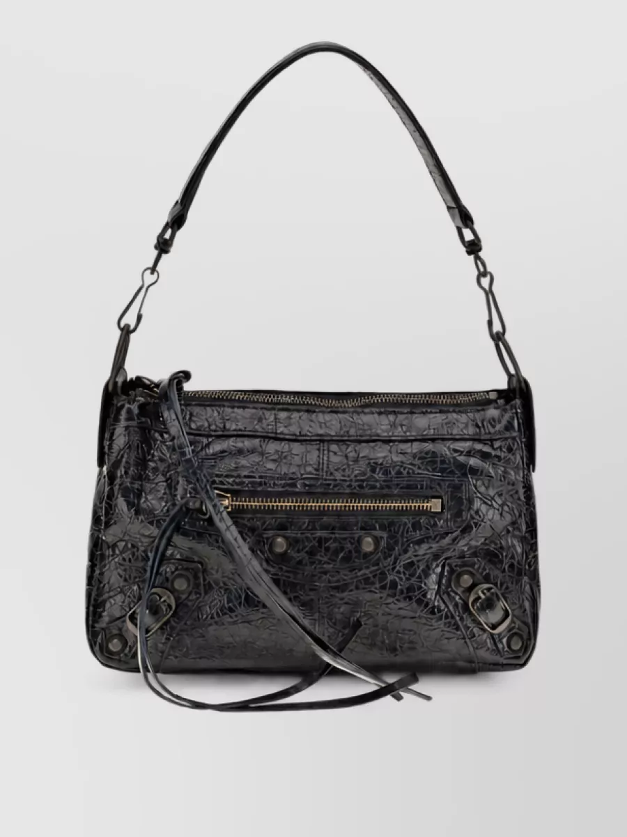 Balenciaga Crush Lamb Leather Clutch Bag