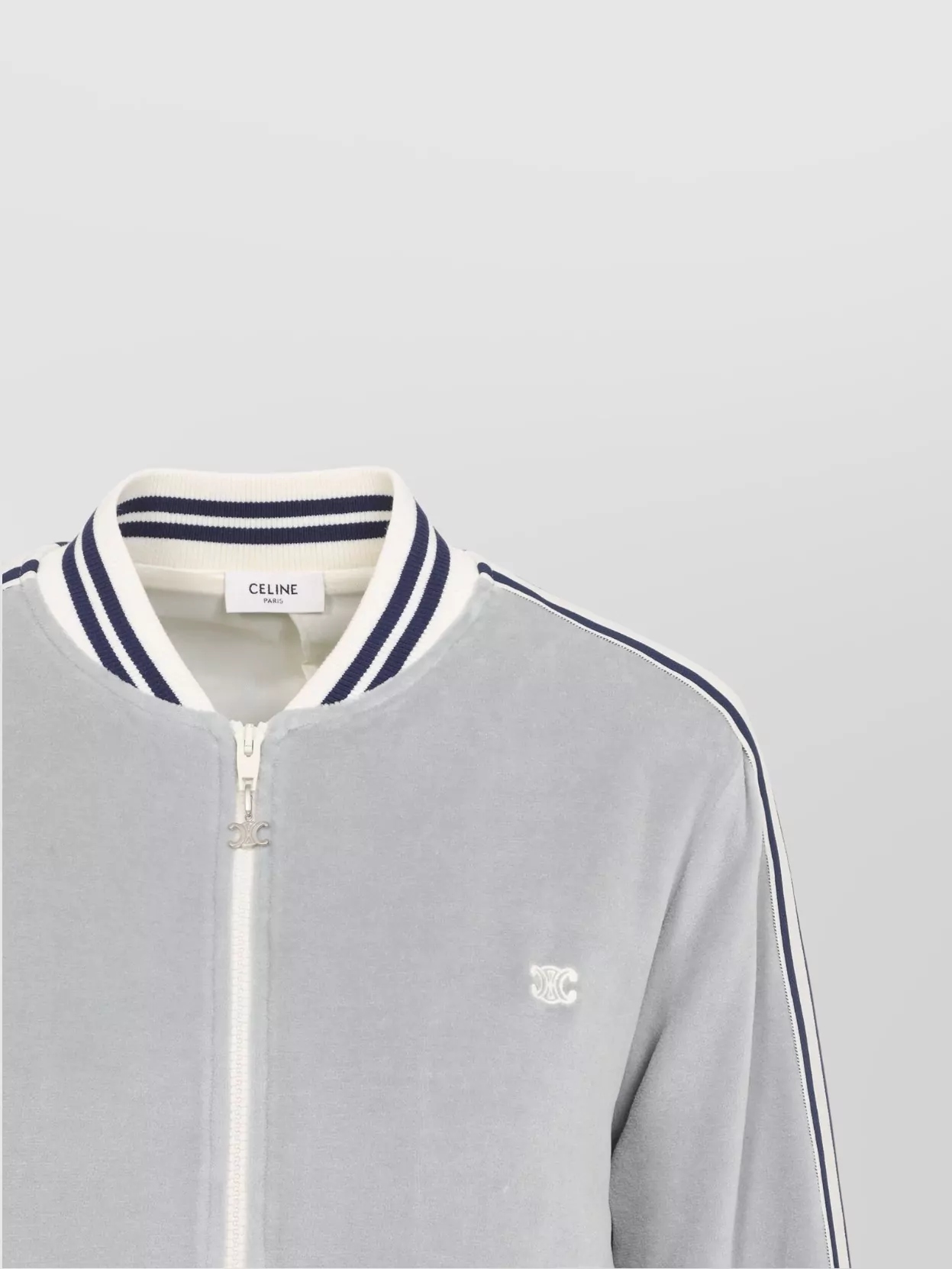 Celine Ribbed Cuffs Tracksuit Jacket Side Pockets