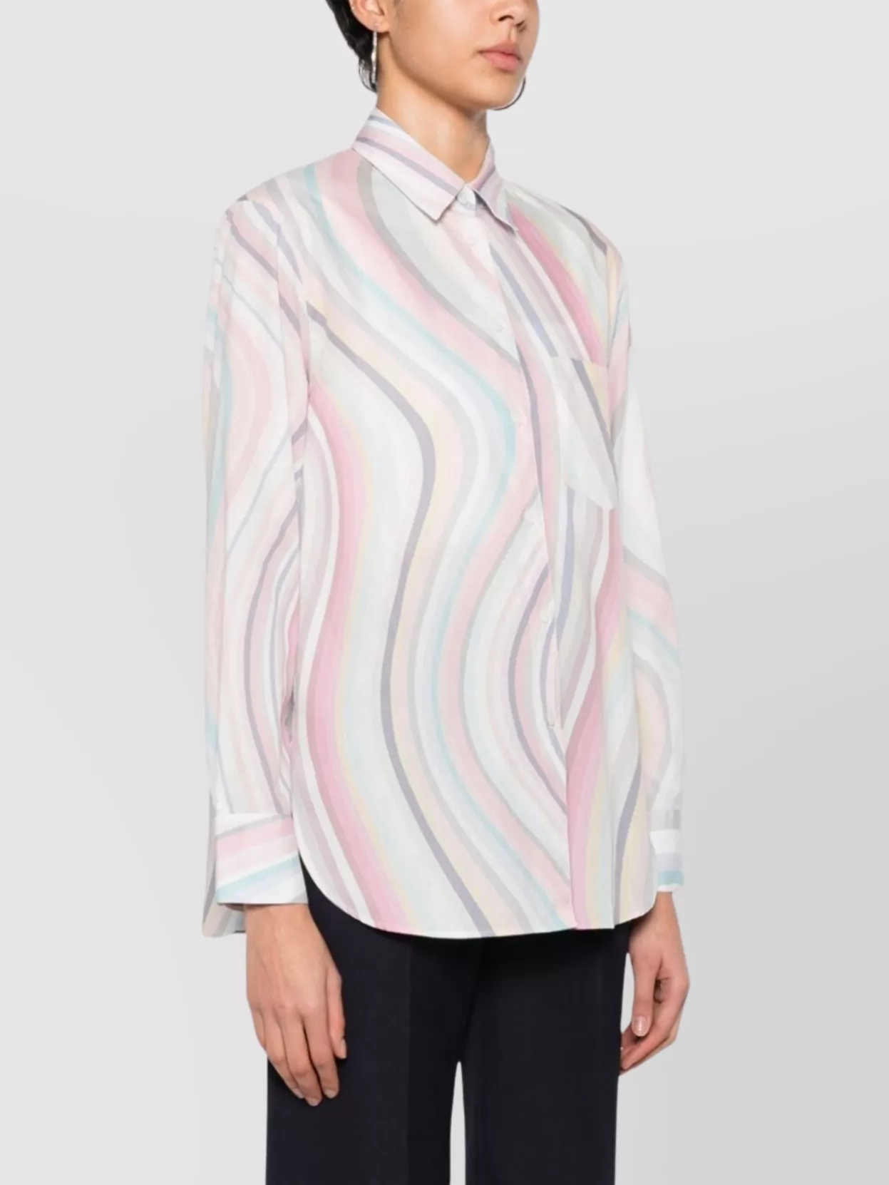 Paul Smith Swirl Print Striped Shirt