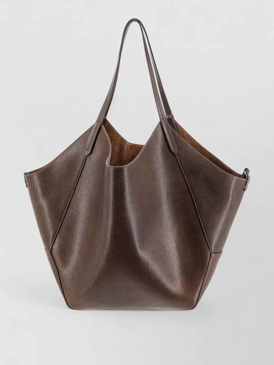 Brunello Cucinelli monili leather shoulder bag