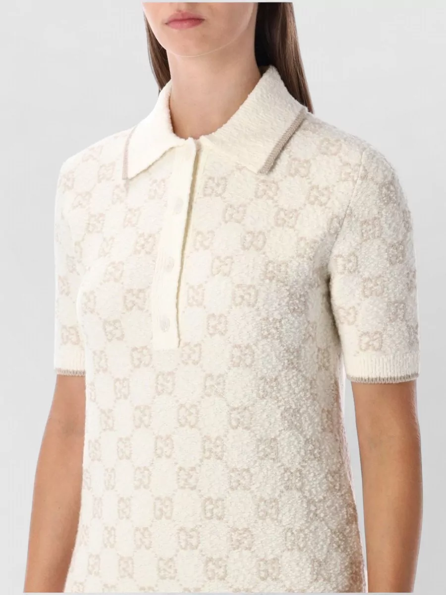 Gucci Polo Style Mini Dress In Cashmere Blend