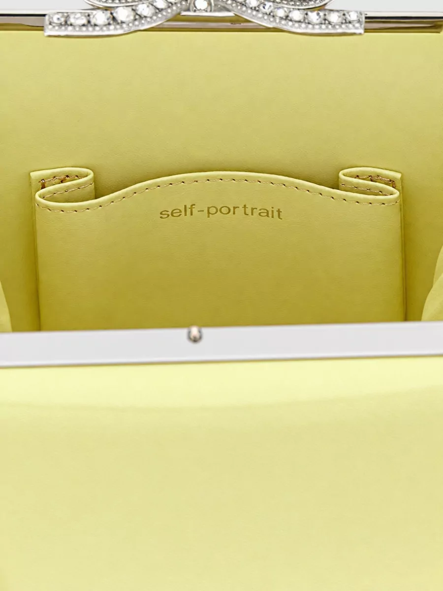 Self-Portrait The Bow Leather Clutch Bag