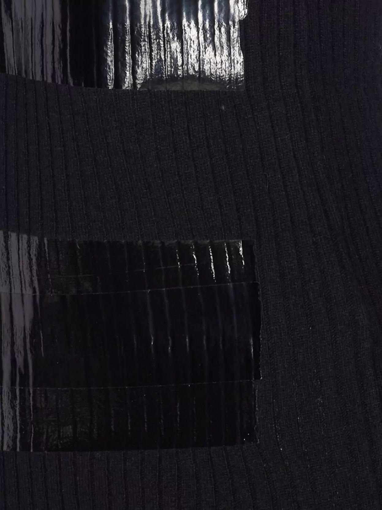 Mm6 Maison Margiela High Neck Turtleneck Sweater With Glossy Panels