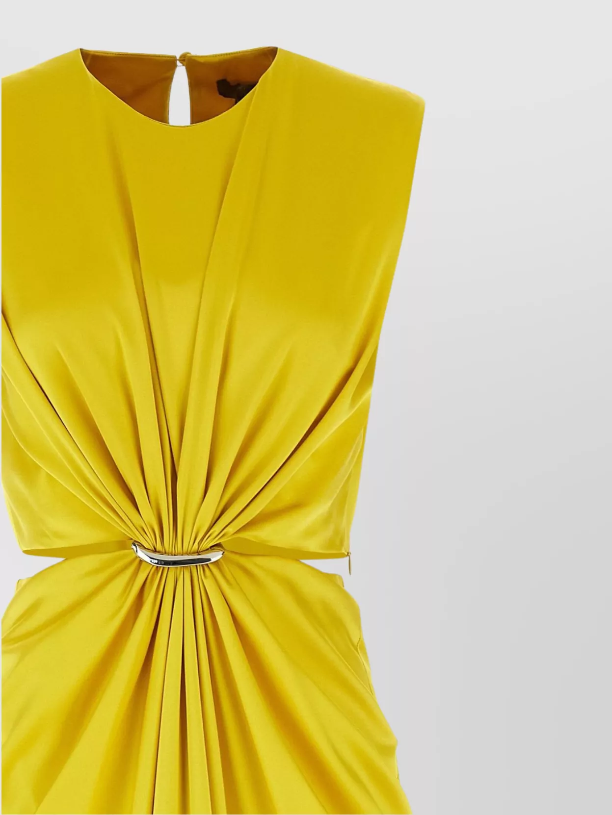 Max Mara Front Draped Dress With Metal Ring Accent