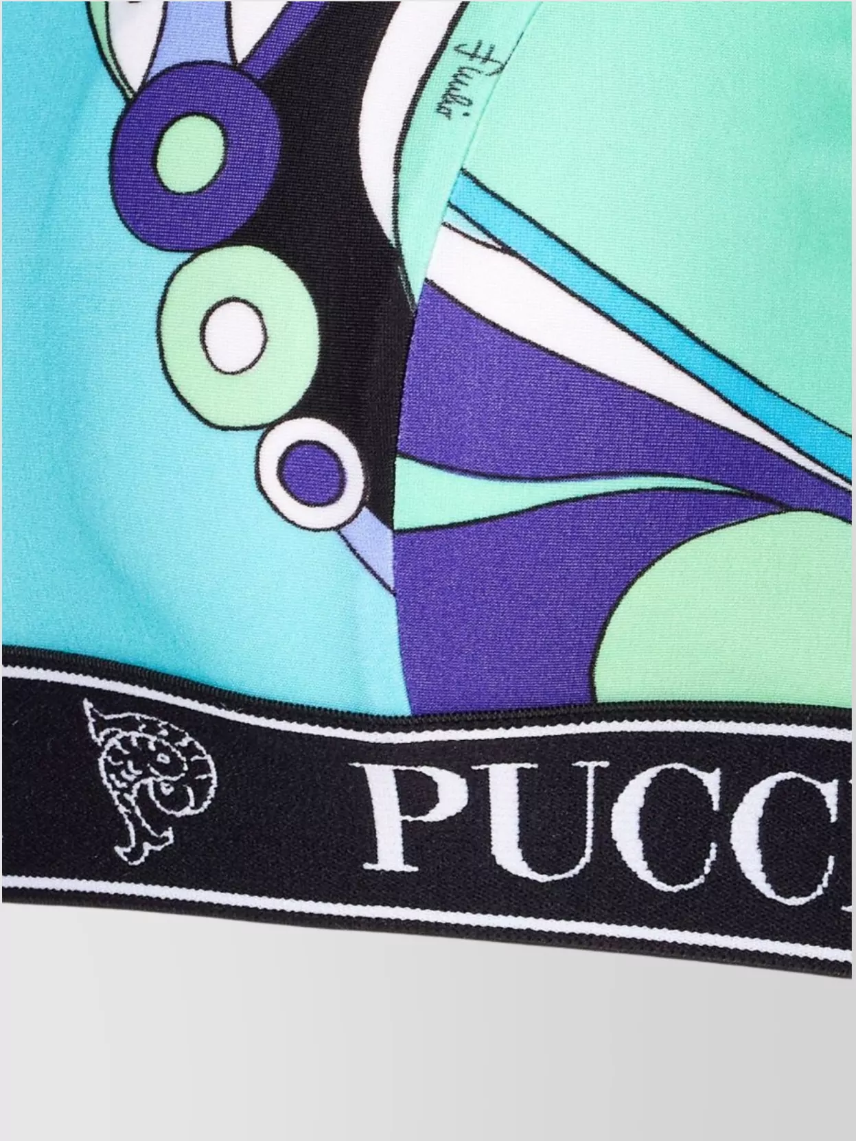 Emilio Pucci Crop Racerback Sleeveless Scoop Printed Top