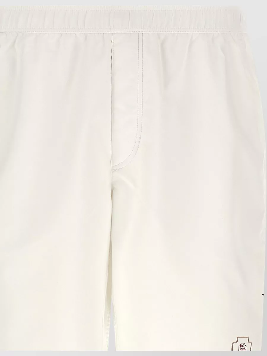 Brunello Cucinelli Logo Print Swim Shorts