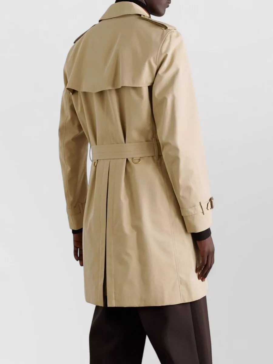 Burberry Cotton Mid-Length Belted Trench Coat